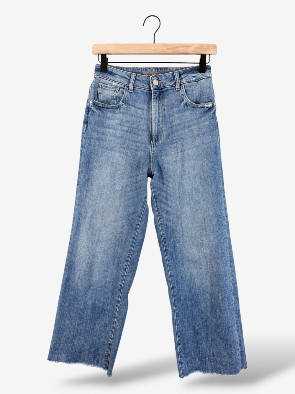 DL1961 Hepburn High Rise Wide Leg Jeans 25 Palmer Raw Hem Anthropologie